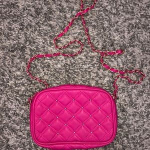 hot pink shoulder bag